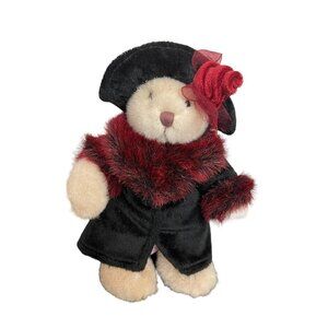 Russ Berrie Oksana Teddy‎ Bear Plush Stuffed animal Coat Rose Hat Scarf 7"